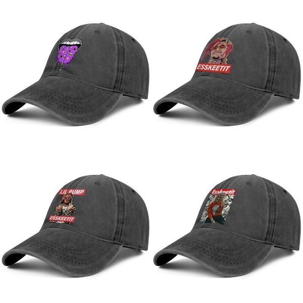 

lil pump esskeetit dollar hip hop mens and womens trucker denim cap cool designer custom personalisedblank vintage stylishteam hats, Blue;gray