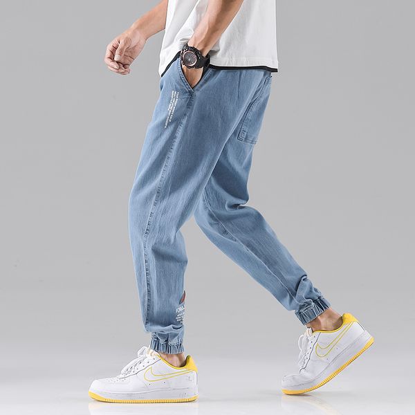 

jeans men's casual pants jogging pants work jeans loose homme men's gray, Blue