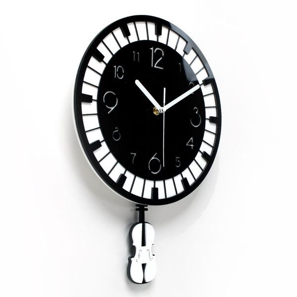 

black pendulum wall clock glass note silent modern wall clock quartz selling 2019 products home decor dd55wc