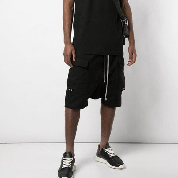 

20ss new elastic waist shorts pocket high street hip hop drawstring pants vintage outdoor tooling short pants sport casual designer shorts, Black