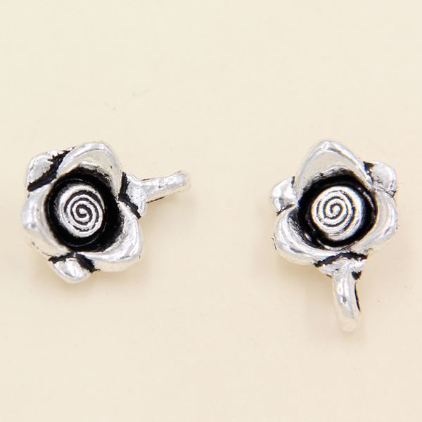 

wholesale 42pcs tibetan silver flowers charms pendants 10.5x16mm, Bronze;silver