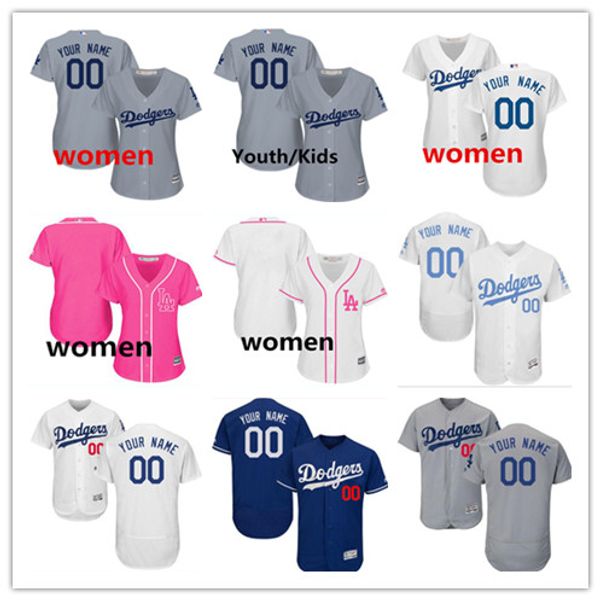 

Cu tom men 039 women youth maje tic la dodger jer ey 00 your name and your number blue grey white kid girl dodger ba eball jer ey