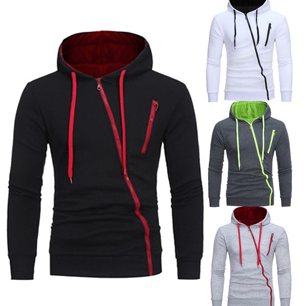 

men hooded jacket black gown zipper hoodie sweatshirts long sleeves pullover hoody sports sweatshirts