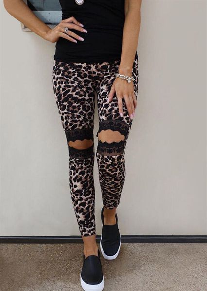 

designers womens pants leopard print camouflage ripped skinny trousers pants fashion casual high waist womans pants, Black;white