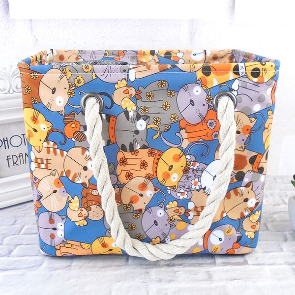 

foldable canvas waterproof makeup bag portable bath basket bath blue pocket basket fitness
