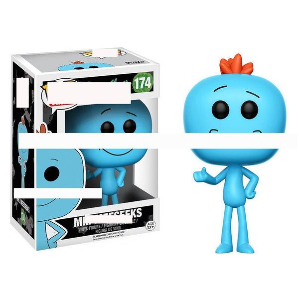 

kawaii funko pop mr.meeseeks vinyl action figure toy with box #174 gift toy doll christmas