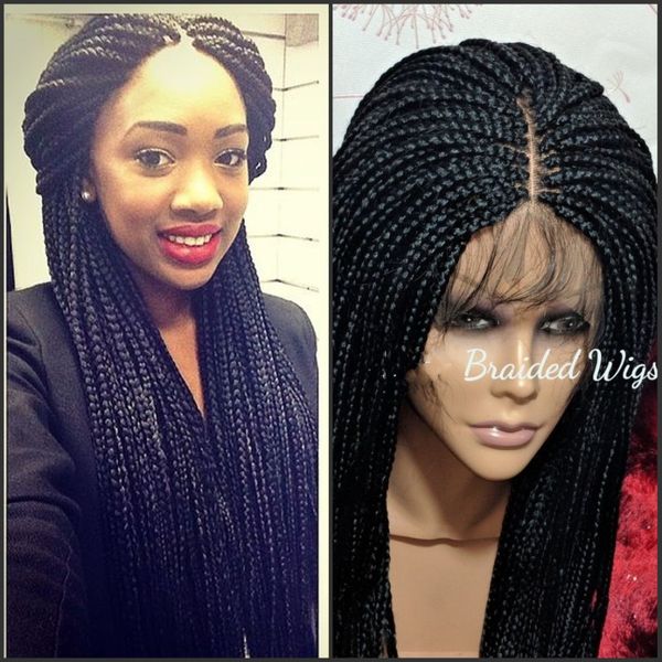 

9A high quality lace frontal braids wig with baby hair full synthetic handmade collection long braided lace wig for black women