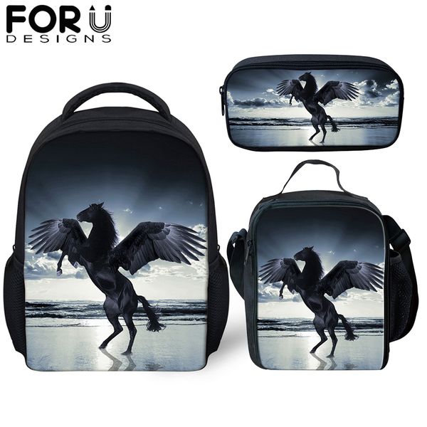 

3pcs/set 12 inch small school bags for baby girls fantasy unicorn backpack kid bagpack custom image bookbag satchel daypack