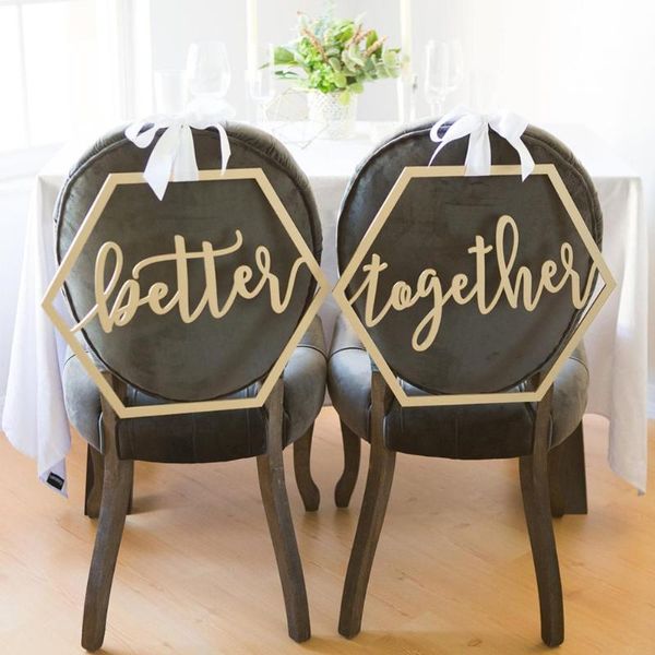 

wood chair banner chairs sign diy wedding decoration for engagement wedding party supplies bride&groom/mr&mrs/better&together