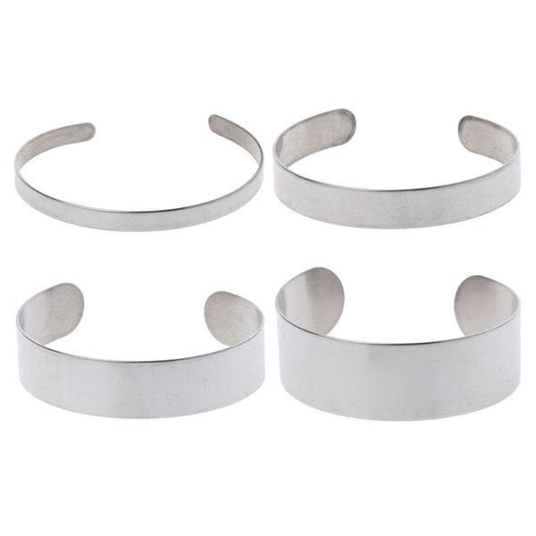 

10pcs titanium blank stamping bracelet diy leather cuff bangles jewelry making, Blue;slivery