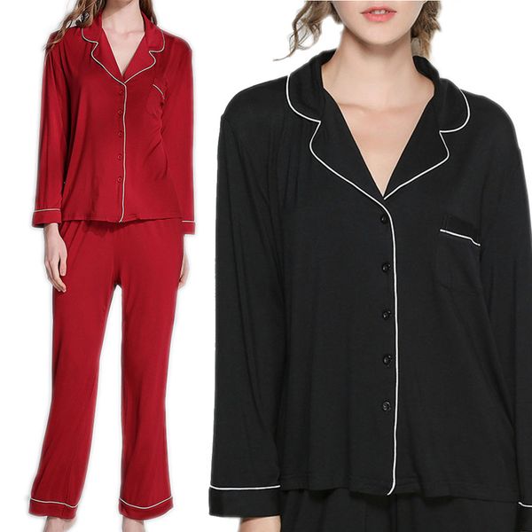 

2pcs pajama set women girls blouse pants sleepwear nightgown plus size, Blue;gray