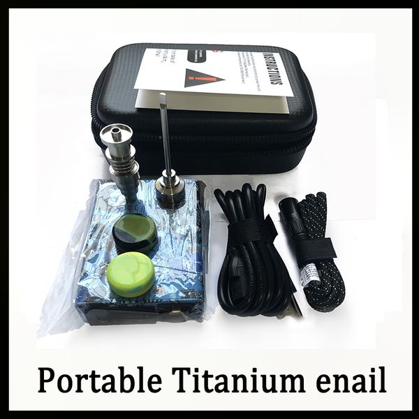

Портативный Титана enail электрический dab ногтей PID регулятор температуры E ногтей Dnail комплект воск испаритель 16 мм 20 мм нефтяная вышка dabber box стекло бонг