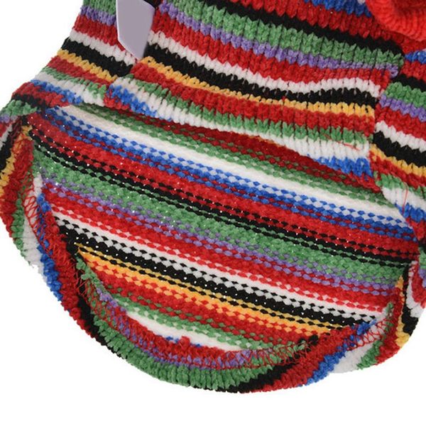 

pet autumn and winter warm costume 2-legged knitting colorful rainbow sweater for small and medium dogs 2020