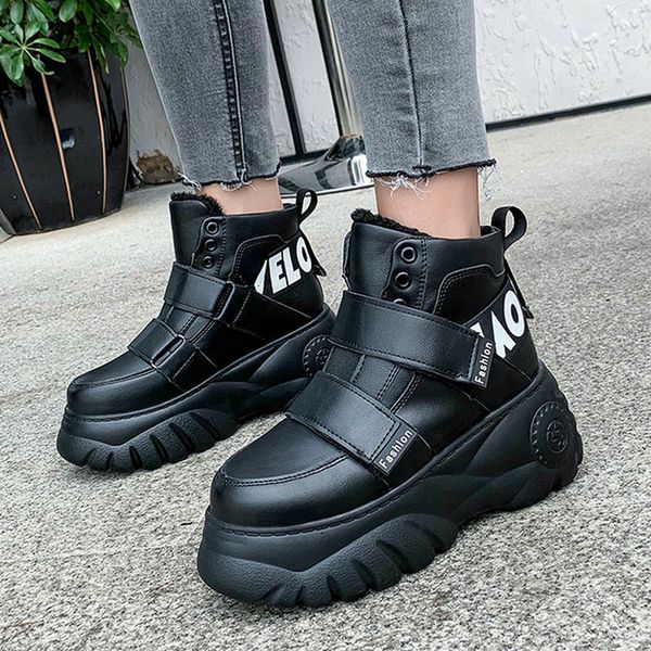 

nice new fashion ankle boots women autumn ins popular platform shoes woman flat heels campus style cool girls black wild boot