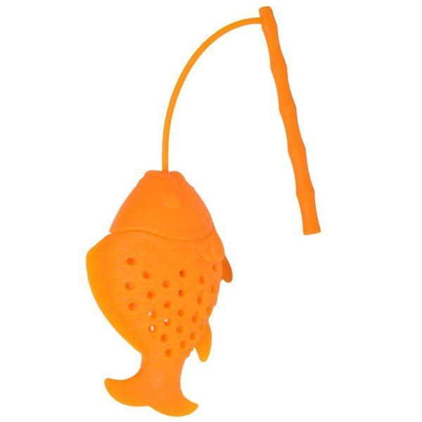 

kawaii cute fish shape tea strainer silicone interesting tea infuser filter teapot for tea coffee drinkware