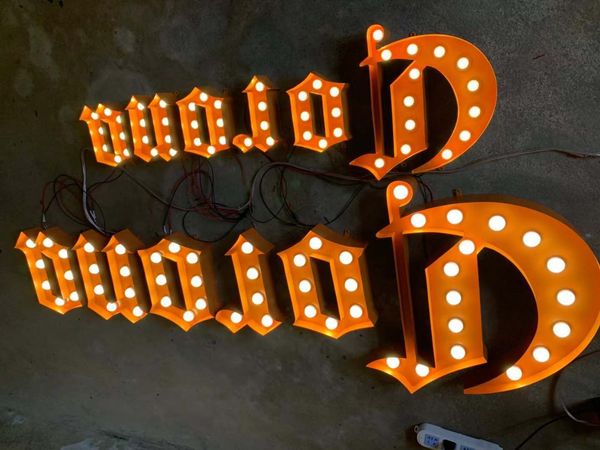 

40cm letter ign led light for adverti ement waterproof outdoor party metal ign light