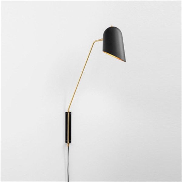 

simple nordic bedside lamp wall lamp with switch plug-in socket post-modern personality wall