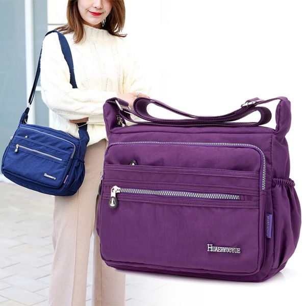 

xiniu women fashion solid color zipper waterproof nylon shoulder bag crossbody bag bolsa feminina dropship new 2019 #0808