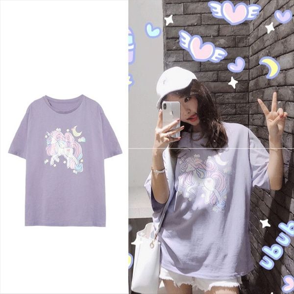 

2020 east gate женщин короткий рукав круглый воротник футболки женские ины потерять футболку топ студент топ мода, White