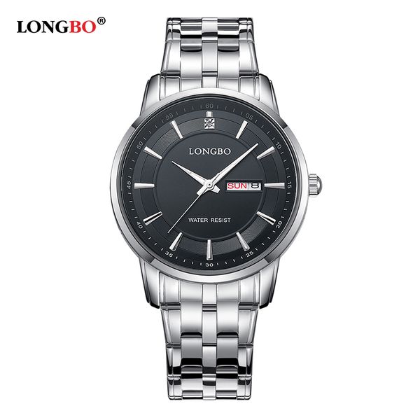 

longbo brand men watches fashion bussiness quartz watch mens chronograph wristwatch clock relogio masculino, Slivery;brown