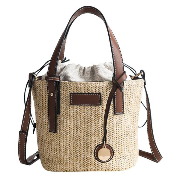

purses and handbags luxury woman beach casual straw weaving shoulder bag ladies trendy summer bucket crossbody bag hand