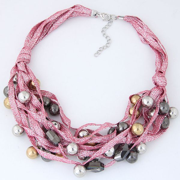 

rope chain multilayer necklace crystal beads necklaces & pendants necklaces for women boho jewelry choker women accessory, Golden;silver