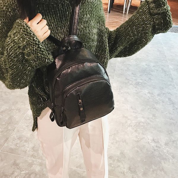 

2020 new backpack women's korean version of solid color casual fashion travel large capacity backpack ladies
