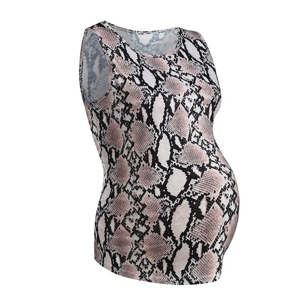 

summer women 2019 fashion maternity clothes snakeskin grain sleeveless pregnancy clothes vest maternity ropa maternidad, White