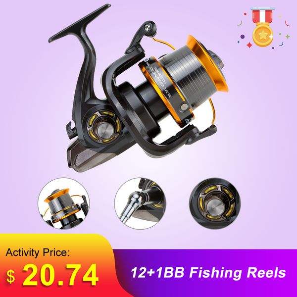 

12+1bb 13 ball lj3000-9000 bearings fishing reels super big sea fishing wheel high speed 4.11:1 metal spinning reel fish tools