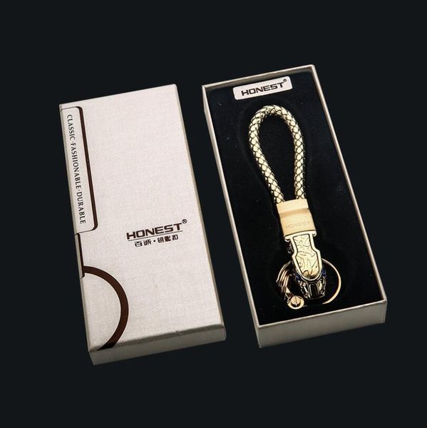 

high grade creative leopard head model weave keychains key holder car key ring chain zinc alloy automobile styling car accessories gift, Silver