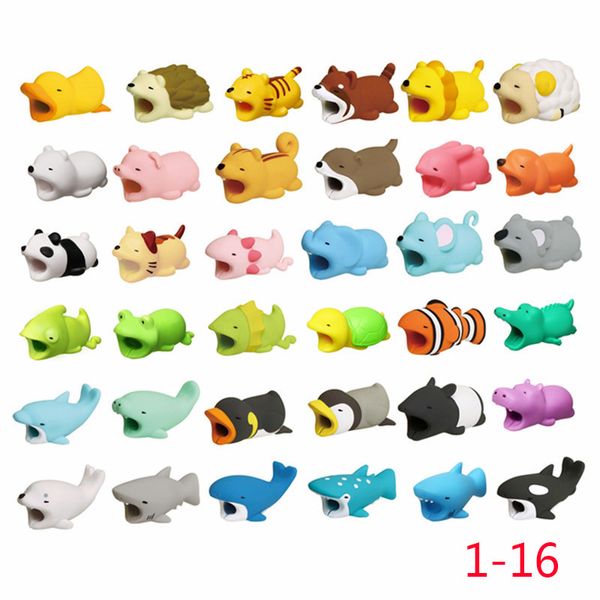 

Мультфильм животных Укусы кабель телефона Протектор кабель Cute животных защищает