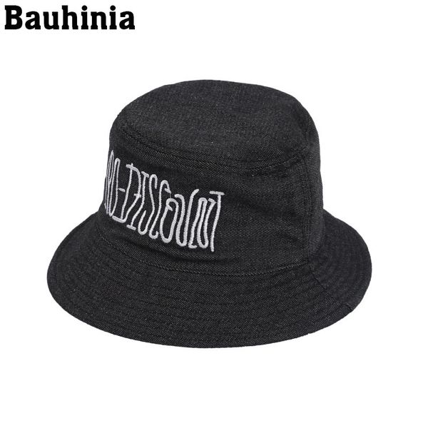 

bauhinia new english letter bucket hats embroidery women men hip hop harajuku fashion falt fisherman hat cap