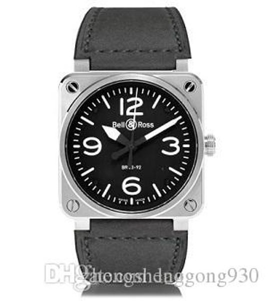 

men's watch br watch aviation military type quartz black dial men's luxury luminous watch sport watches clock orologi di lusso, Slivery;brown