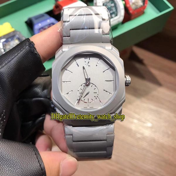 

new octo finissimo 102559 gray dial japan vk quartz movement mens watch 316l stainless steel case 316l steel band sport watches, Slivery;brown