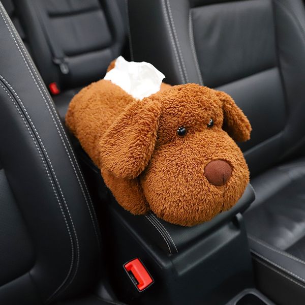 

car armrest tissue box plush animals bear headrest pillow ornament multi-use washable seat back napkin paper holder interior dec
