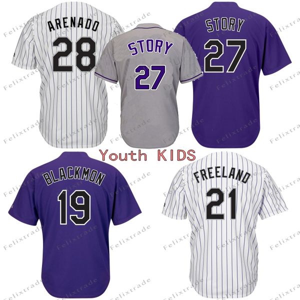 

Youth KIDS Colorado Jerseys Trevor Story Nolan Arenado David Dahl Charlie Blackmon Kyle Freeland Daniel Murphy Carlos Gonzalez Wade Davis