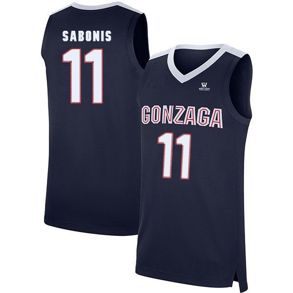 

domantas sabonis stitched men's gonzaga bulldogs white navy black custom any name and number college basketball 2020 new jersey