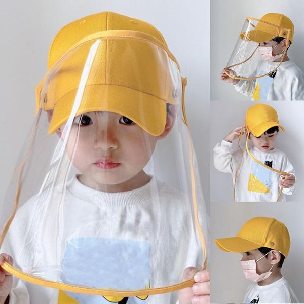 

anti-saliva dustproof face cover mask baseball cap children kids protective hat breathable hat protection face neck cover mask