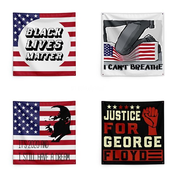 

justice for george floyd printing tapestry black lives matter household wall banner 150*150cm #qa62417