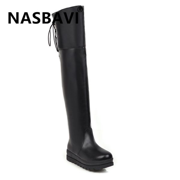 

long boots woman winter shoes women high boots over the knee female shoes black slip on round toe casual female