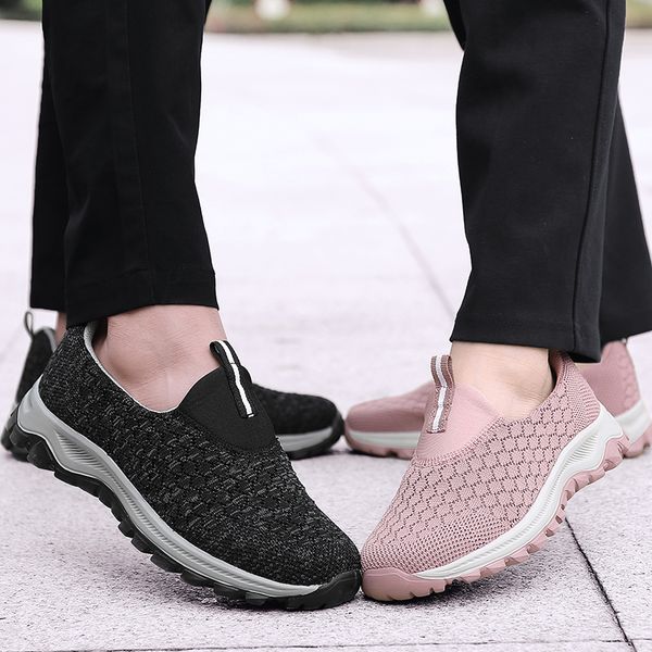 

women men fashion anti slip fitness shoes breathable comfy slip on walking shoes