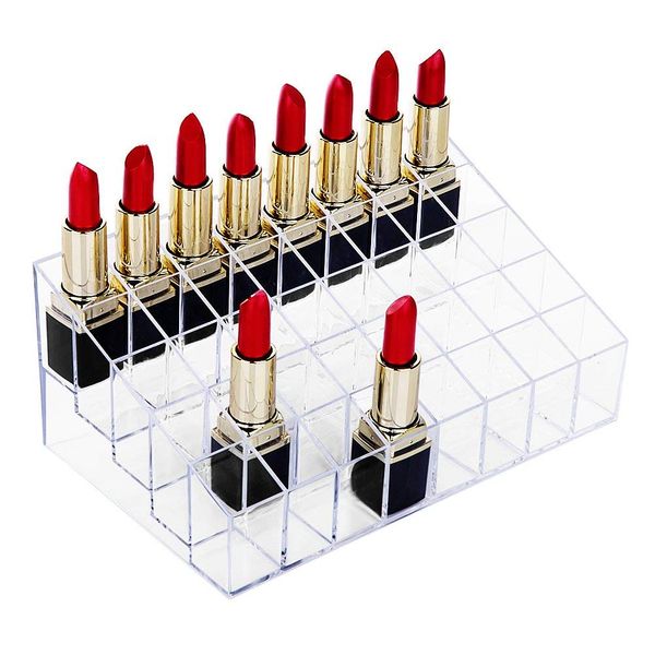 

lipstick holder, 40 spaces clear acrylic lipstick organizer display stand cosmetic makeup organizer for lipstick,brushes,bottles