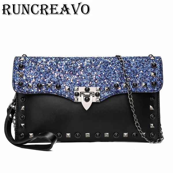 

2019 crossbody bags for women leather handbags luxury handbags women bags designer rivet sequines clutch shoulder bag sac a main