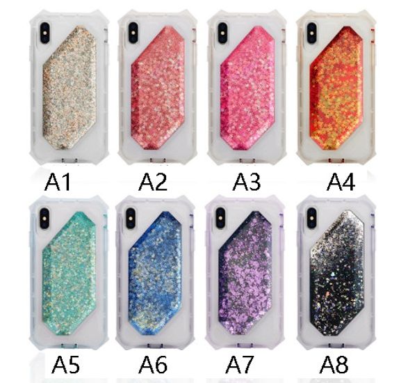 Для iPhone 11Promax 8 Plus 7 6S Plus Высокое качество Жидкая Glitter телефон Case Красочные передний задняя крышка Quicksand случаи телефона