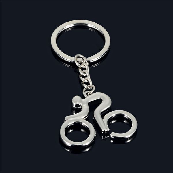 

new fashion personality stainless steel bicycle pendant keychain for car creative gift valentine's day gift, Silver