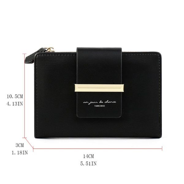 

women bifold short wallet card holder coin purse 517d, Red;black