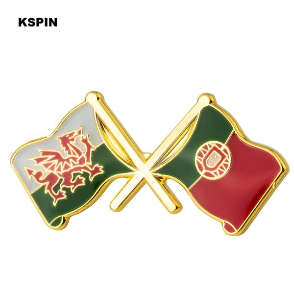 

wales & portugal friendship flag lapel pin flag badge lapel pins badges xy0499, Gray