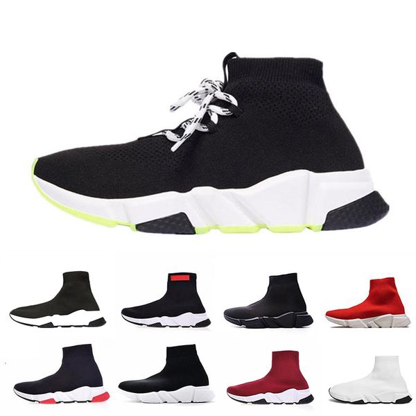 

lace-up luxury designer casual sock shoes lace up speed trainer black red triple black brand fashion socks trainer sports sneakers 36-45