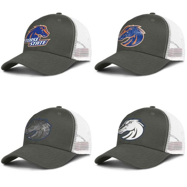 

boise state broncos old print logo army-green mens and womens trucker cap baseball design designer fashion mesh hats white marble mesh, Blue;gray