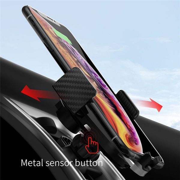 

clamping charger universal fast car charger wireless charger automatic phone holder mounts v7 sensor 10w qi for iphone samsung s9 huawei